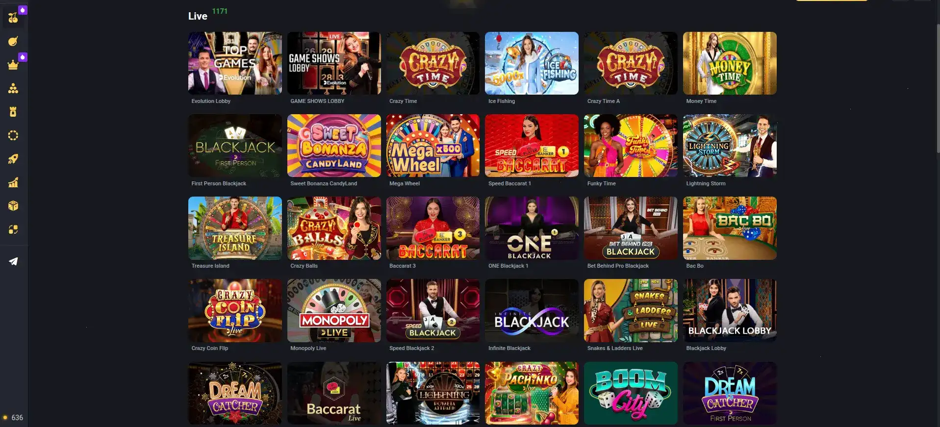 Мобильная версия Binobi casino